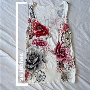 Floral White Tank Top